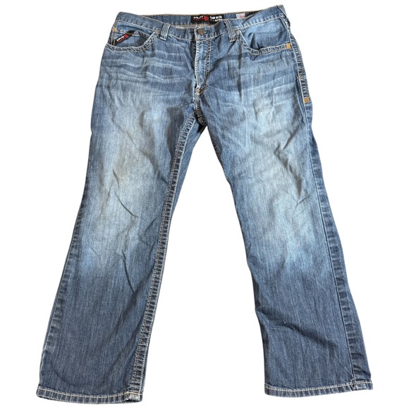 Ariat Low Rise Boot Cut M4 FR Jeans Men's Size 36X30 CAT 2 Cowboy Work Jeans - Picture 1 of 3